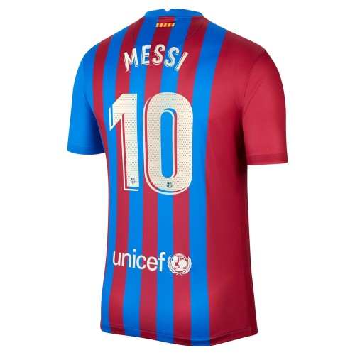 FC Barcelona Fodboldtrøjer Lionel Messi 10 Hjemmebanesæt 2021/22 Kort ærmer FC Barcelona Fodboldtrøjer Lionel Messi 10 Hjemmebanesæt 2021/22 Kort ærmer